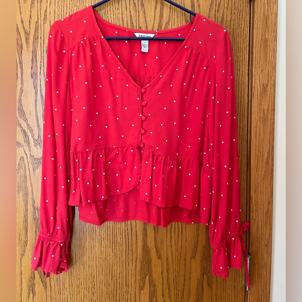 Arizona Red Polka Dot Blouse